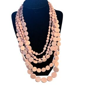 Elegant Pink Coin Beaded Necklace